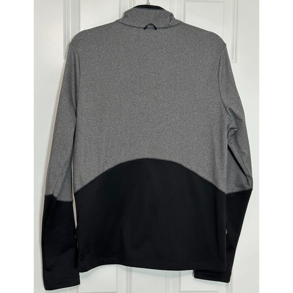 The North Face Jacket Men's M Black & Gray Fleece Mock Neck Full Zip Pockets - Picture 2 of 8